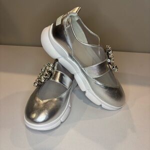 VIBRAM SUECOMMA BONNIE SCB Collab Metallic w/ Gems & Crystals Tennis Shoes Sz 35